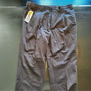 NWT SAVANE 44x32 Pleated Chino Business Performance work black pants